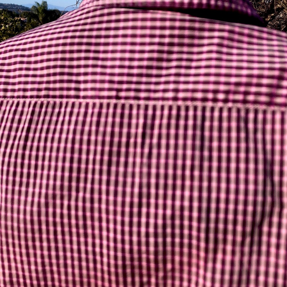 Hugo Boss Mens plaid shirt button up sz Sm purple/pink plaid print EUC! - Picture 13 of 14